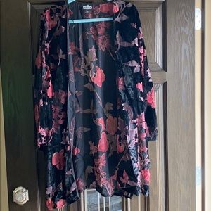 Women Velvet and Sheer Cardigan